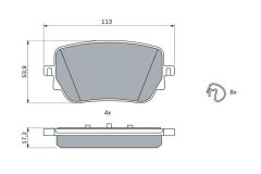 BOSCH 0986424890 FREN BALATASI ARKA MERCEDES W177 V177 W247 C118 X118 H247 X247