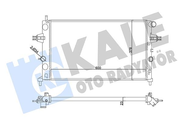 KALE 356965 SU RADYATÖRÜ OPEL ASTRA G-ZAFIRA A 1.4 1.6 1.8 2.2 16V 1.6 99 > MT MEKANİK 600x378x23 1300214-90570728-93277988-9119486-93177121-90570730-1300189-93277996-9202505-9202506-13150403