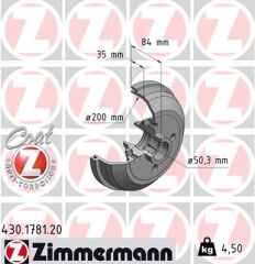 ZIMMERMANN 430.1781.00 ARKA FREN KAMPANASI CORSA A 83-92 -CORSA B-TIGRA A 93-02 ABS Lİ