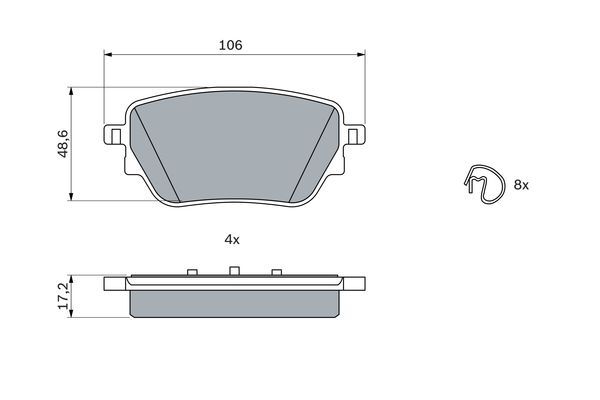 BOSCH 0986424889 FREN BALATASI ARKA MERCEDES W177 V177 W247 C118 X118 H247 X247