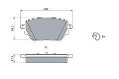 BOSCH 0986424889 FREN BALATASI ARKA MERCEDES W177 V177 W247 C118 X118 H247 X247