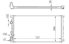 RADYATÖR MOVANO-MASTER II 99-01 1.9-2.2-2.5-2.8 DT AC MEK 728x414.5x27