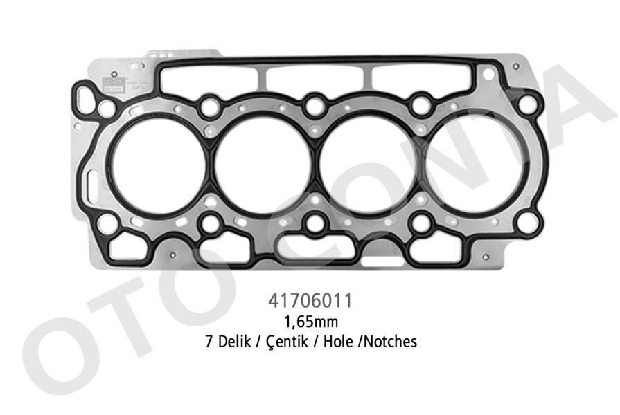 OTOCONTA 41706011 SİLİNDİR KAPAK CONTASI SKC ÇELİK MLS 1.65mm 7 DELİK P206-BIPPER-NEMO-FIESTA 1.4 HDİ 8HS-8HT-8HX-D V4TD