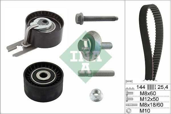 INA 530023910 EKSANTRİK GERGİ KİTİ 144 DİŞ EURO4 P206-P307-C1-C2-C3-NEMO-BIPPER-FIESTA 02> 1.4 HDI-TDCI