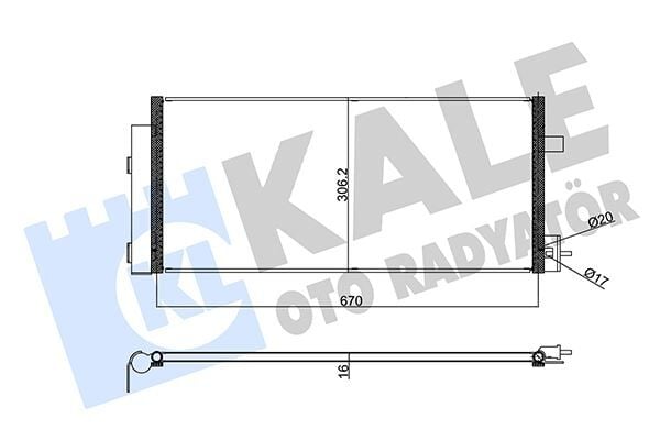 KALE 355925 KONDENSER CHEVROLET AVEO KONDENSER AL/BRZ 650X306X16
