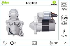 VALEO 438163 MARŞ MOTORU 12 V 0.85 kW 8 DİŞ RENAULT MEGANE II 02>08 CLIO II 98>05 KANGOO 97> LAGUNA II 01>07 LOGA N 06> FLUENCE 09> 1.4-1.6 16V