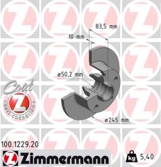 ZIMMERMANN 100.1229.20 FREN DİSKİ ARKA A4 1994-2001 986478759-DF2771