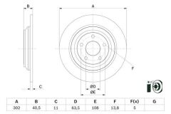 BOSCH 0986479F79 ARKA FREN DISK AYNA FOCUS IV 17> KUGA III 19>