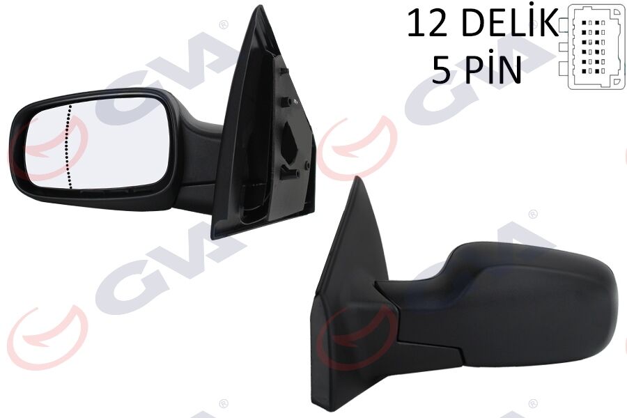 GVA 1014151 DIŞ DİKİZ AYNASI SOL CLIO 06> ELEKTRİKLİ ISITMALI ASFERİK 5 FİŞ VM-6136EHAL