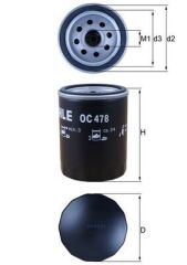 MAHLE OC478 YAĞ FİLTRESİ TOYOTA AURIS COROLLA 1.4L 1NDTV NDE120 NDE150 02-09 / YARIS 1.4L 1NDTV NLP90 06-09 / HI LUX 2.5L 2KDFTV KUN15 KUN25 KUN26 VIGO 05-15 / 2.4L 2GDFTV GUN125 REVO 15-> - kısa tip