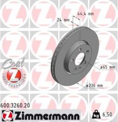 ZIMMERMANN 600.3260.20 FREN DİSKİ ÖN VW-SKODA-SEAT-AUDİ-A1-ARONA-İBİZA-KAMİQ-SCALA-POLO-T CROSS-TAIGO 18> 276x24x5