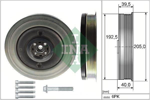 INA 544050320 KRANK KASNAGI VOLVO S60 II T5 13>18 S90 II D4-T6 15>18 V60 I T6 15>18 V90 II D3-D4-D5 T6 16> XC60 I D4-D5-T6 15>19 XC90 II