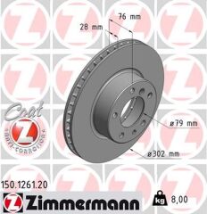 ZIMMERMANN 150.1261.20 FREN DISKI ON BMW E34 E32