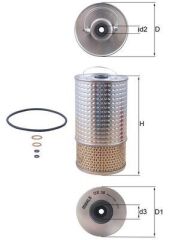 MAHLE OX38D YAG FILTRESI MERCEDES OM601 OM602 OM603 W201 W202 W124 W140
