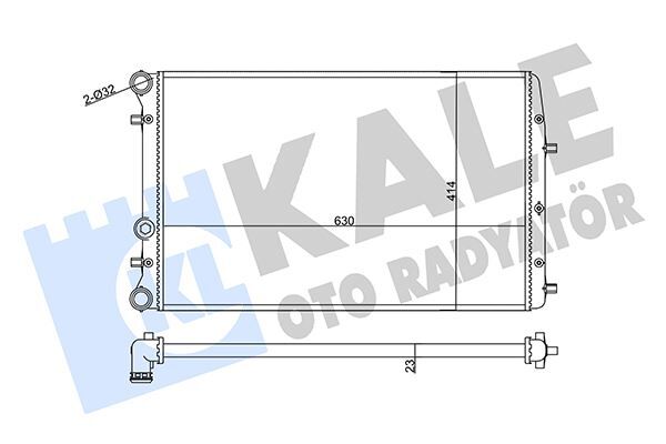 KALE 356935 SU RADYATÖRÜ VW POLO 02 >SEAT CORDOBA-IBIZA III 02 >SKODA FABIA 99 > 1.2 1.4 1.6 16V 1.9TDI MT AC NAC MEKANİK 630x414x23 6Q0121253Q-6QE121253A