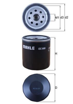MAHLE OC988 YAĞ FİLTRESİ TOYOTA AURIS COROLLA 1.4L 1NDTV NDE120 NDE150 02-09 / YARIS 1.4L 1NDTV NLP90 06-09 / HI LUX 2.5L 2KDFTV KUN15 KUN25 KUN26 VIGO 05-15 / 2.4L 2GDFTV GUN125 REVO 15-> - kısa tip