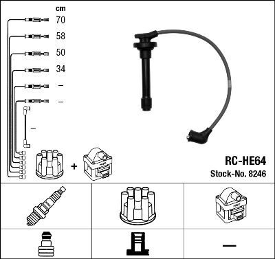 NGK 8246 BUJİ KABLOSU HONDA CIVIC 1.6L D16 YERLİ-JAPON 96-01 RC-HE64