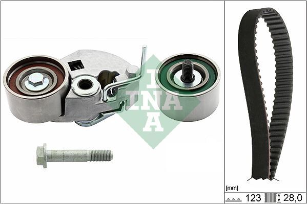 INA 530054210 TRİGER KAYIŞ SETİ EKSANTRİK SETİ HYUNDAI ACCENT ADMIRE GETZ 1.5L D3EA 02-05 / TUCSON SANTAFE 2.0L 2.2L D4EA D4EB 04-09 / SONATA 2.0L 06-11 / KIA SPORTAGE 2.0L D4EA 04-10 1 KAYIŞ 2 RULMAN 123x280