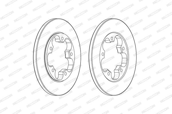 FERODO DDF2484C ARKA FREN DISKI TRANSIT V363 14> TEK TEKER A.CEKER DUZ 308MM 5 BIJON