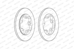 FERODO DDF2484C ARKA FREN DISKI TRANSIT V363 14> TEK TEKER A.CEKER DUZ 308MM 5 BIJON