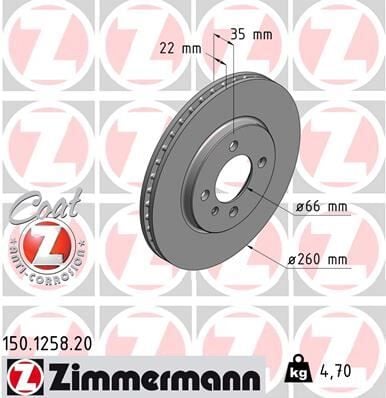 ZIMMERMANN 150.1258.20 FREN DISKI ON BMW E30