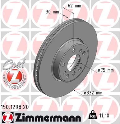 ZIMMERMANN 150.1298.20 FREN DISKI ON BMW E83 E53