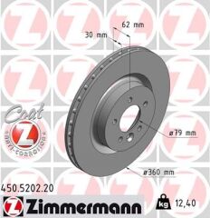 ZIMMERMANN 450.5202.20 FREN DISKI ON LAND ROVER DISCOVERY L319 L462 RANGE ROVER L405 L320 L494
