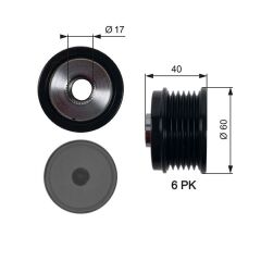 GATES OAP7153 ALTERNATÖR KASNAĞI FIAT EGEA 16> 500L 12> 500X 14> BRAVO II 07>14 ALFA ROMEO GIULIETTA 10>16 JEEP RENEGADE 14> SUZUKİ VİTARA 13> 1.6D MTJ 6 KANAL