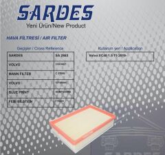 SARDES SA2863 HAVA FİLTRESİ VOLVO XC40 19> T4-T5