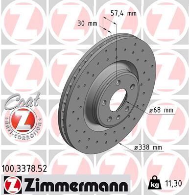 ZIMMERMANN 100.3378.52 FREN DİSK DELİKLİ 0986479F25