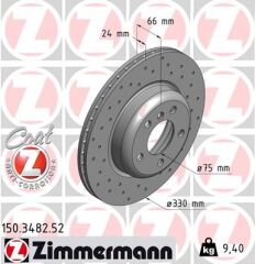 ZIMMERMANN 150.3482.52 FREN DISKI ON BMW F10 F11 F18 DELIKLI