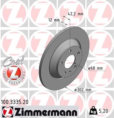 ZIMMERMANN 100.3335.20 ARKA FREN AYNASI A6 ALLROAD 4FH 2.7 TDI QUATTRO/3.0 TDI QUATTRO 06- 986479458-DF4776