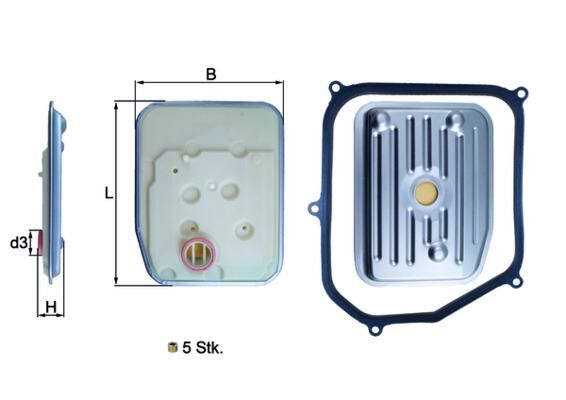MAHLE HX147KIT HİDROLİK FİLTRE TAKIMI BORA 98-05 -GOLF III-IV 92-06 -PASSAT 88-97 -A3 AG4 OTOMATİK ŞANZUM