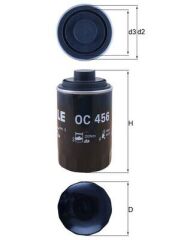 MAHLE OC456 YAĞ FİLTRESİ GOLF VI-PASSAT 10>TIGUAN 07>T5 11>A3 04>A4 08>A6 11>OCTAVIA 09>LEON 09> 2.0 TFSI