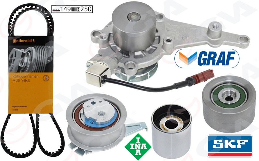 GVA 59WPK7562C TRİGER SETİ DEVİRDAİMLİ SENSÖRLÜ VW-SKODA-AUDİ-CUPRA-SEAT 16> FORD 23> 2.0 TDİ DSUD-DTRB-DTRD-DEZ E-DTNA-DTUA 149 DİŞ