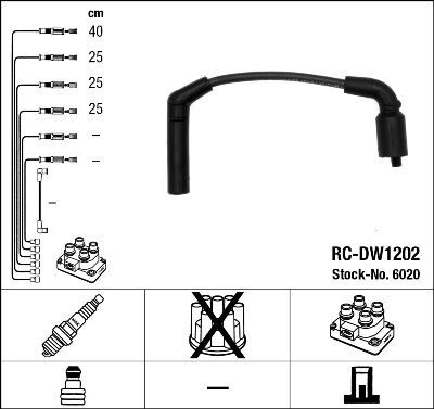 NGK 6020 BUJİ KABLO TAKIMI SET CHEVROLET AVEO-KALOS 1.2 8V MATIZ-SPARK 1.0 8V
