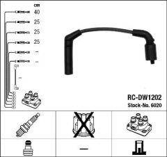 NGK 6020 BUJİ KABLO TAKIMI SET CHEVROLET AVEO-KALOS 1.2 8V MATIZ-SPARK 1.0 8V