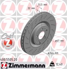 ZIMMERMANN 400.5505.20 FREN DISKI ON MERCEDES CLS-CLASS C218 X218