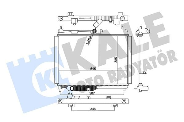 KALE 355745 SU RADYATÖRÜ FORD FIESTA/ECOSPORT/PUMA/COURIER 23> 1.0 ECOBOOST-1.5 ECOBLUE ECOBLUE
