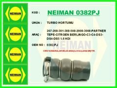 NEIMAN 0382PJ TURBO HORTUMU 207-208-301-308-508-2008-3008-PARTNER TEPE-CITROEN BERLINGO-C3-C4-DS3-DS4-DS5 1.6 HDI