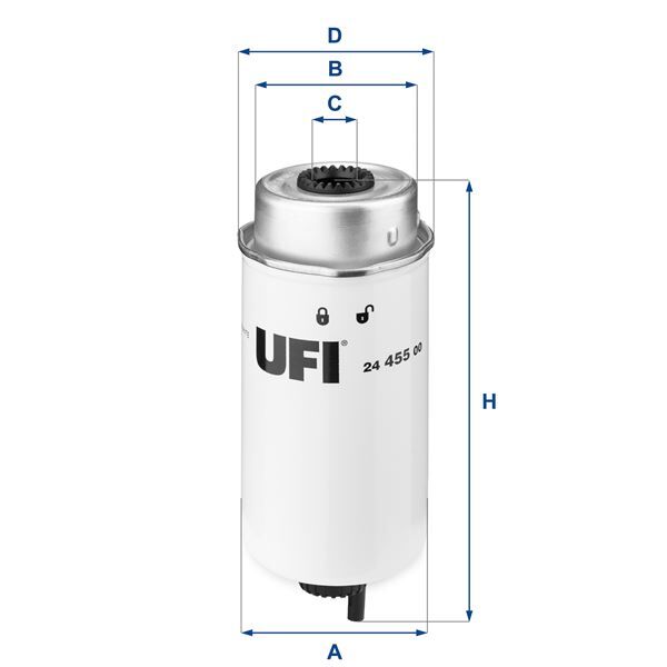 UFI 2445500 YAKIT FİLTRESİ TRANSİT V348-V347 2.2-2.4-3.2 TDCI 200PS 06>11 EURO4