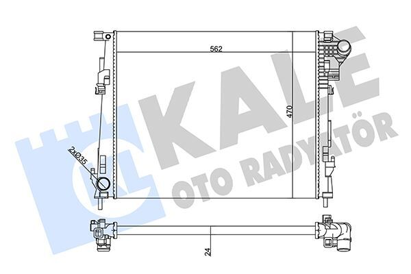 KALE 356895 SU RADYATÖRÜ RENAULT TRAFIC II-OPEL VIVARO-NISSAN PRIMASTAR 2.0DCI-CDTI 06 > MT MEKANİK 562x470x24 93854164