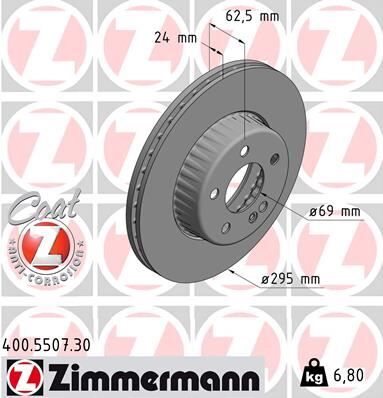 ZIMMERMANN 400.5507.30 FREN DISKI ON MERCEDES C-CLASS W205 S205 C205 A205