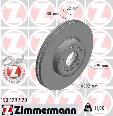 ZIMMERMANN 150.1297.20 FREN DISKI ON BMW E83 E53