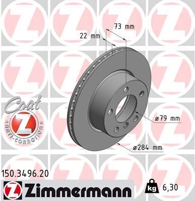 ZIMMERMANN 150.3496.20 FREN DISKI ON BMW E81 E87 F20 F21 F22 F23 F87