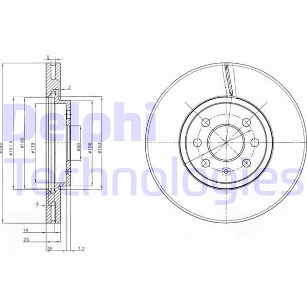 DELPHI BG3989 ÖN FREN AYNASI ASTRA H 1.4-1.6 04>MERIVA 1.6 03>COMBO 1.3 CDTİ 4.05> 280x25x4DLxHAVALI 569067-95526653-95526654-93197712