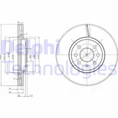 DELPHI BG3989 ÖN FREN AYNASI ASTRA H 1.4-1.6 04>MERIVA 1.6 03>COMBO 1.3 CDTİ 4.05> 280x25x4DLxHAVALI 569067-95526653-95526654-93197712