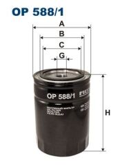 FILTRON OP588.1 YAĞ FİLTRESİ FORD RANGER 98>06 2.5 TD - NISSAN PİCK UP-NAVARA 720-D21-D22 TOYOTA HIACE 2.2-2.4D W940/1 x