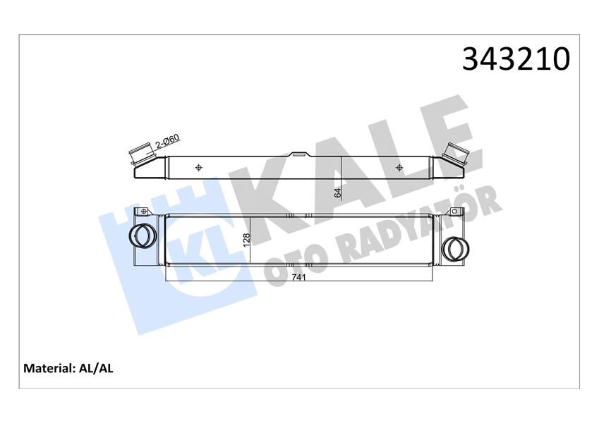 KALE 343210 TURBO RADYATÖRÜ INTERCOOLER DUCATO-BOXER-JUMPER 2.2-2.3-3.0 D 06 > 740x127x50