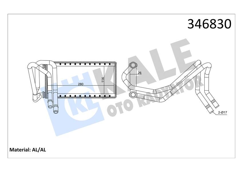 KALE 346830 KALORIFER RADYATORU LAND ROVER DISCOVERY III L319 RANGE ROVER SPORT I L320 BORU ILE BORULU
